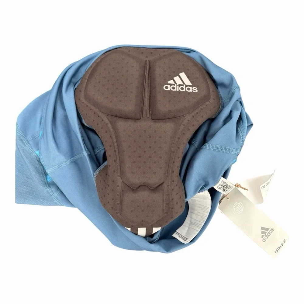 Adidas Padded Parley Ocean Cycling Shorts Women's Size XL Blue H65308 Tights